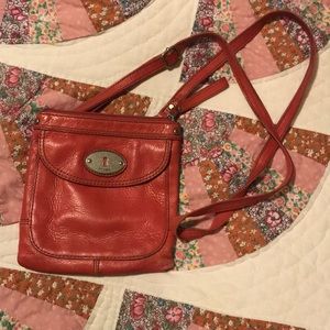 Super cute coral/pink Fossil crossbody